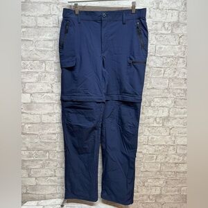 Insect Shield men’s cargo pants size large navy blue zip‎ off shorts repellent